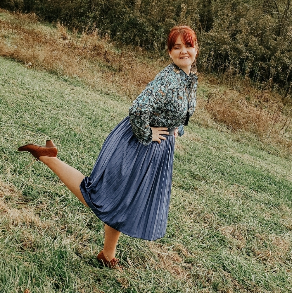 LuLaRoe Velvet Blue Jill- Large